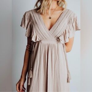 Elegant Beige Women's Dress